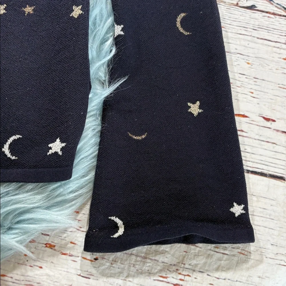 Ann Taylor Moon Star Celestial Knit Navy Top sz S